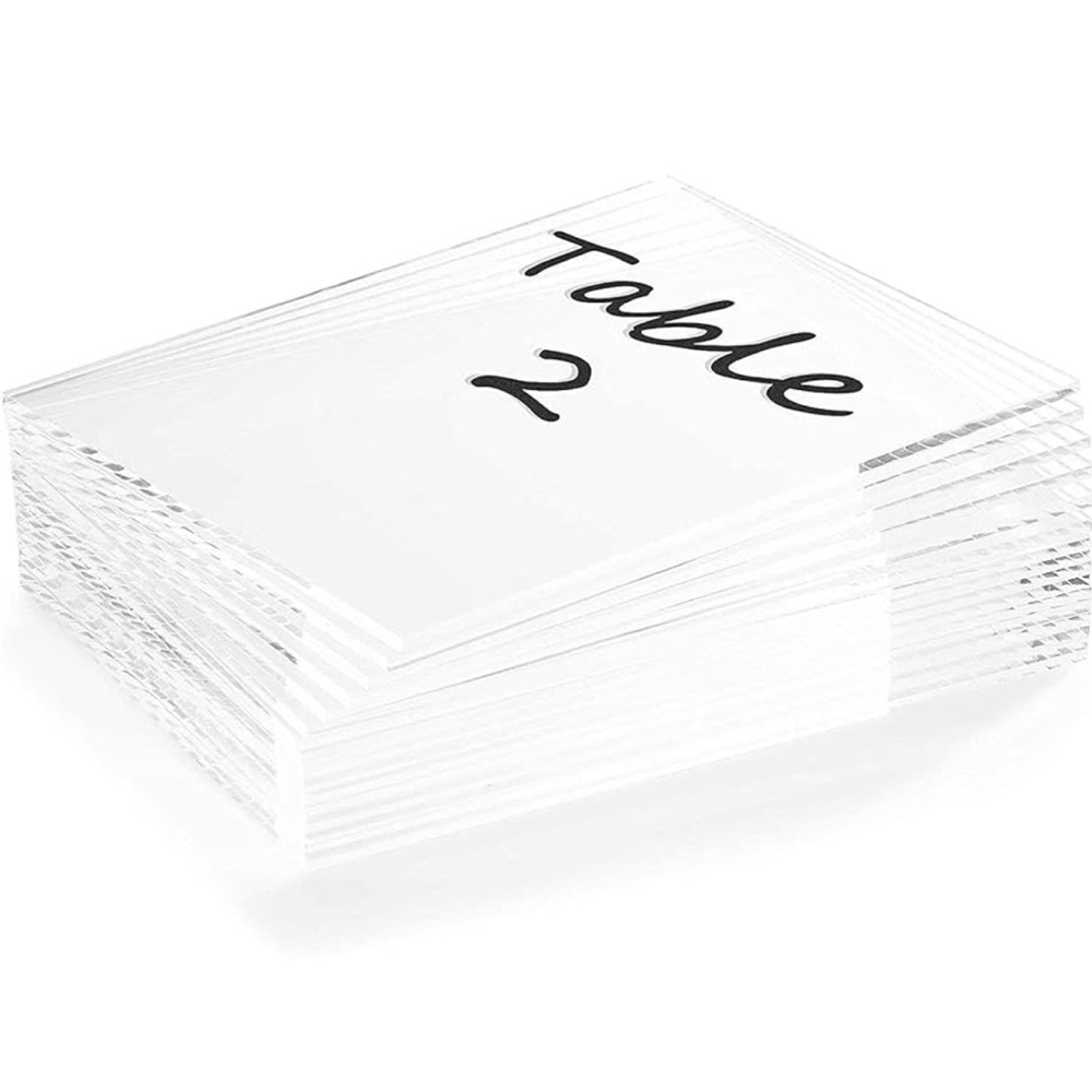 Bright Creations Clear Acrylic Place Cards for Weddings, Table Seating (8x10)